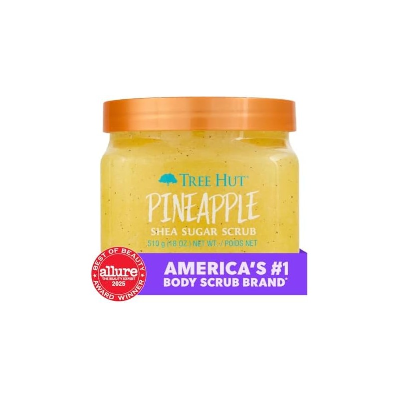 TREE HUT, Pineapple Shea Sugar Scrub, Exfoliante Corporal de Piña,