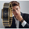 XV12 Rectangular Ceramic Quartz Watch – Black & Gold Date