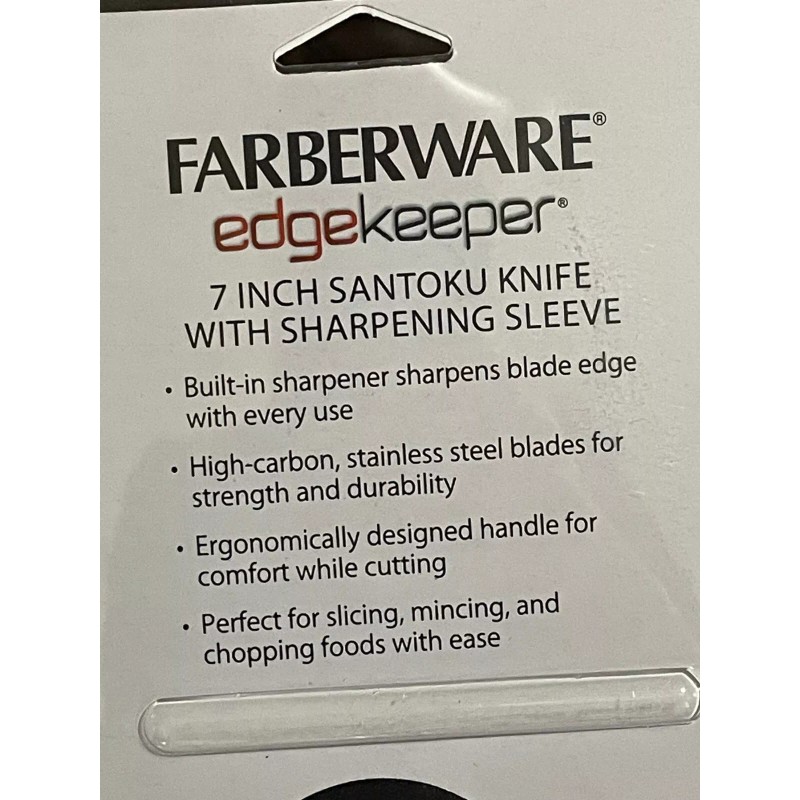 Farberware Edge Keeper 7" Santoku Knife w/ Self Sharpening Sleeve