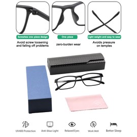 UXAOSVME Photochromic Multifocus Reading Glasses For Men Women，Premium Progressive Transition Sunglasses Anti UV/Blue Light (Blcak, 4.0, x)