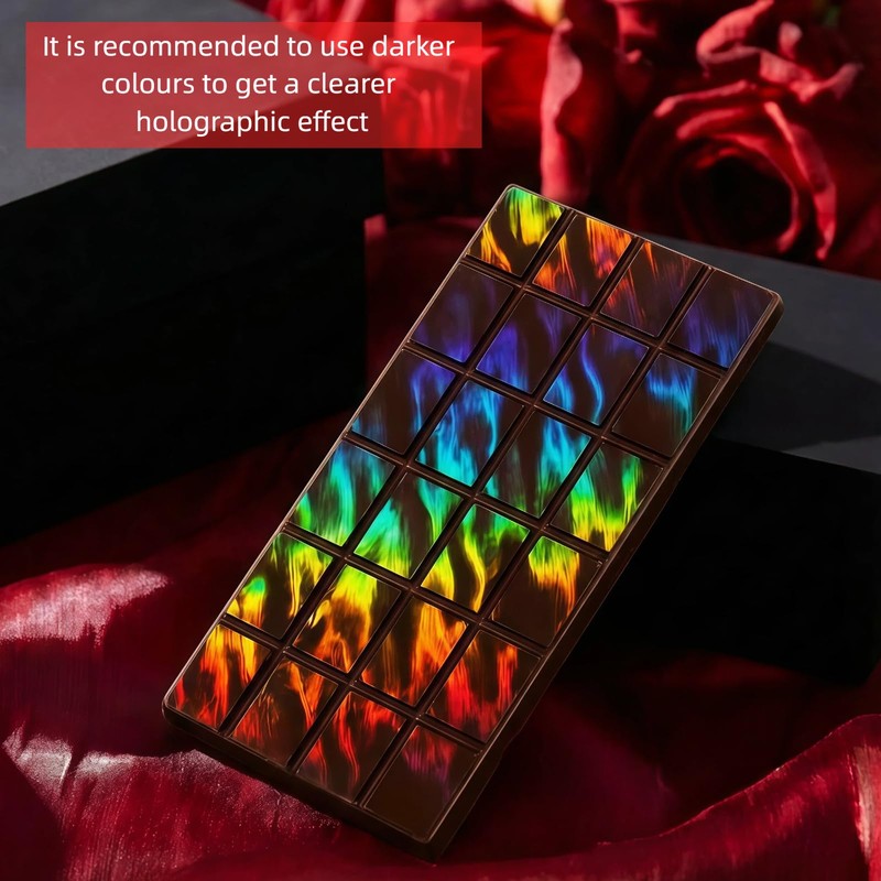 Ziliny Christmas Flame Candy Molds Holographic Chocolate Mold Silicone