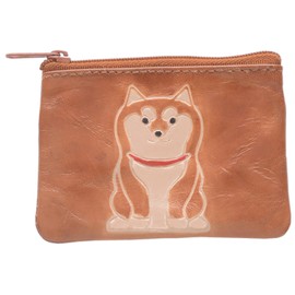 Techno Prime 75168 Coin Case and Packable Coin Purse, Wallet, 3.9 x 2.8 inches (10 x 7 cm), Shiba Inu, Brown, Brown