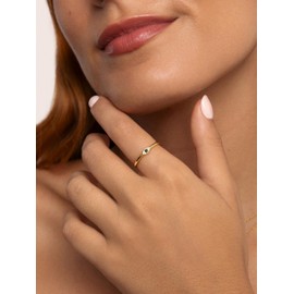 SINGULARU - Ring Horus Eye Gold - Ring made of 925 Sterling Silver with 18 Carat Gold Plating - Women's Jewellery - Various Finishes and Sizes - Sizes 10-18, Gold Gold Precious metal, No Gemstone