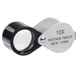10X Jewelers Loupe Hastings Triplet Loupe Magnifier with 16mm (0.63inches) Triplet Glass Lens, Foldable Jewelry Magnifying Glass Jewelry Magnifier Magnifying 10X Hand Lens for, Gem, Coins, Watches