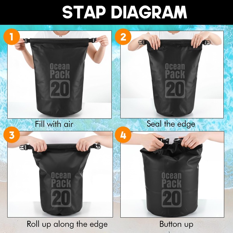 EDSRDPLT Shark-Shaped Anchor Buoy with 20L Waterproof Dry Bag Kayak