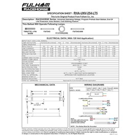 Fulham Lighting Fulham Racehorse Linear Ballast for T5HO, RHA-UNV-254-LT5 , Black