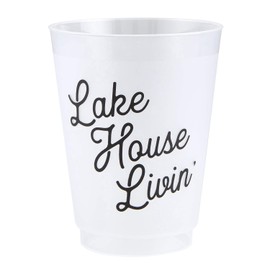Santa Barbara Design Studio SIPS Drinkware 16-Ounce Frosted Plastic Cups, 8-Count, Lake House