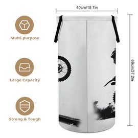 Dirt Bike Motocross Rider Large Laundry Basket Laundry Hamper Bag Washing Bin Collapsible Tall With Handles Travel Bathroom