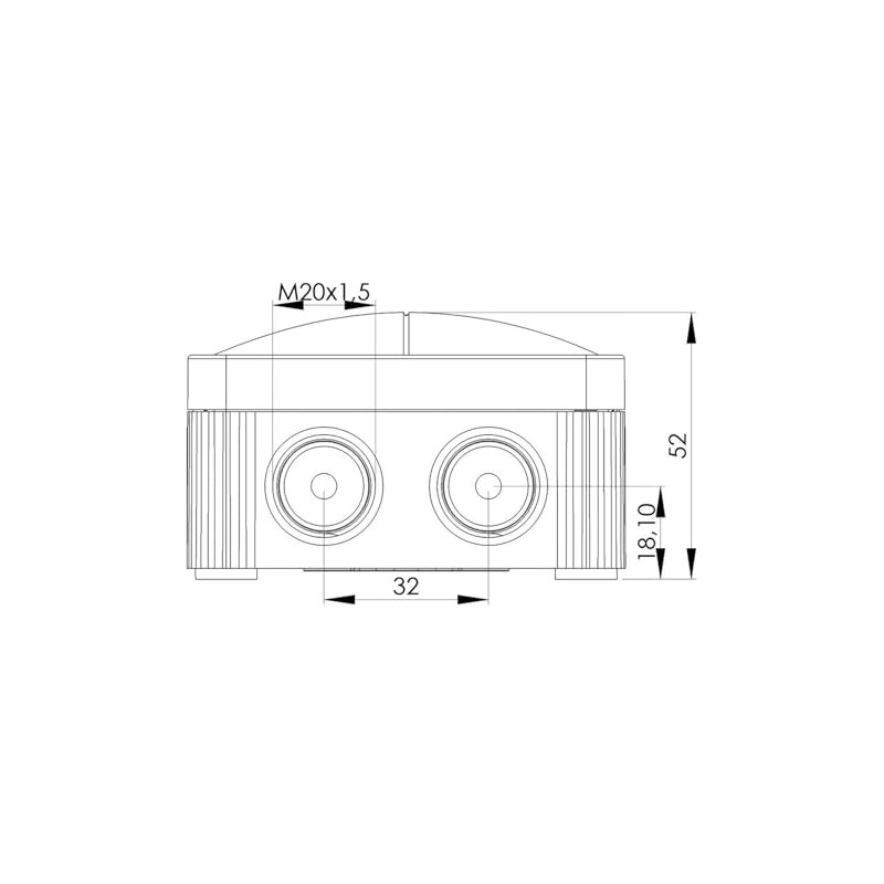 Wiska 10109900 COMBI 206 BK 3xWAGO 221-413 Junction Box, 85x49x51mm,