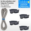 Toldoro® Rope 5 m and diameter 6 mm grey including
