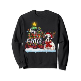 French Bulldog Santa Hat Reindeer Costume Christmas Light Sweatshirt