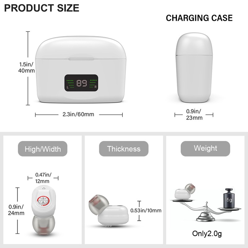 Hearing Amplifiers Noise Cancelling Ergonomic Silicone Earbud Lightweight Rechargeable Hearing