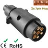 ETUKER 7-Pin Trailer Plug, 12 V Trailer Plug 7 Pin