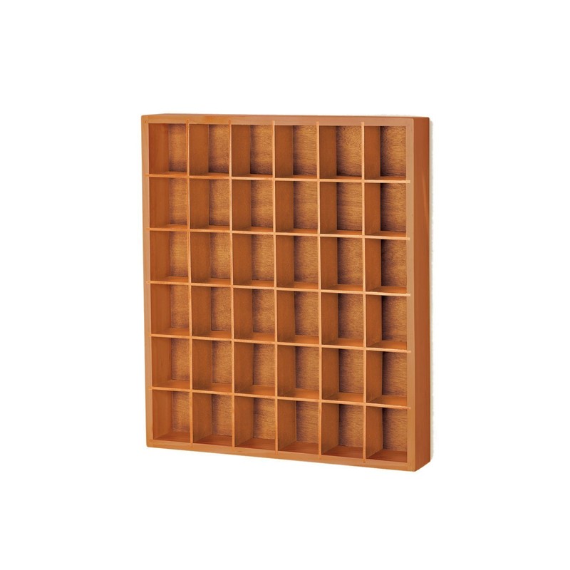 Jumbl Wood Shot Glass Wall Curio Display Case - Natural,16.5"