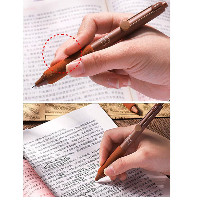 MOZXIRZ 4 Pcs Cute Gel Pens Retractable Pens Cartoon Bear