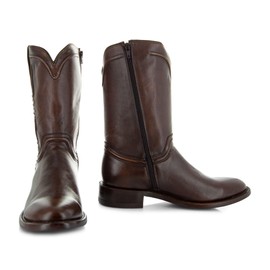 Soto Boots Men's Roper Cowboy Boots, Genuine Leather Men's Cowboy Boots, Brown Western Boots For Men H4003 (Brown,8)