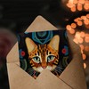 Artery8 Birthday Greeting Card Bengal Cat Lover Abstract Pattern For
