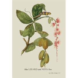 Blue Lizard and Neva Tree 24x36 Giclee
