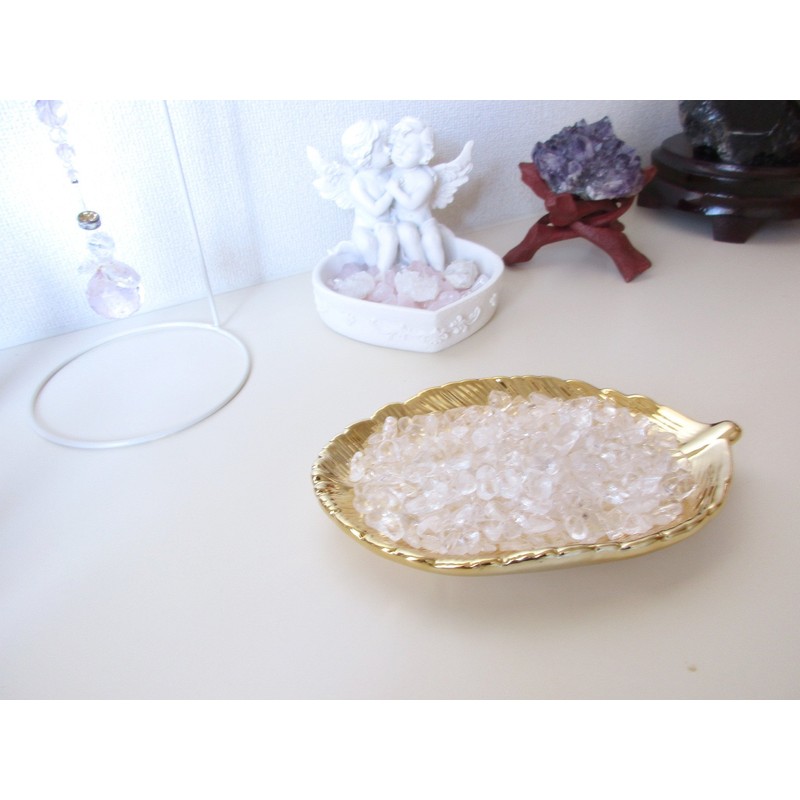 RELIGHT Natural Stone, Crystal, Ripple, Feather, Small Plate, 2-piece Set,