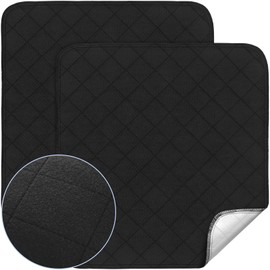 Waterproof Chair Pads for Incontinence Washable, 22" x 21" Under Pads for Adults Washable, 2 Pack Incontinence Chair Pads, Wheelchair Reusable Seat Pads Cover for Men, Women, Adults, Black