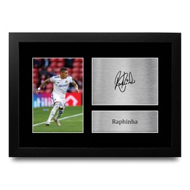 HWC Trading FR A4 Raphinha Leeds United Gifts Printed Signed Autograph Picture for Football Fans and Supporters - A4 Framed