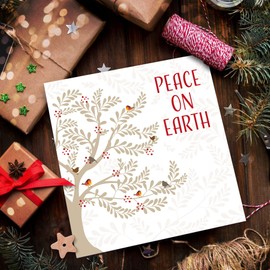 Christmas cards pack - Peace on earth, 10 Christmas cards 2024 with 10 white envelopes - Designed, printed and hand-packed in the UK, by Just Cards Direct