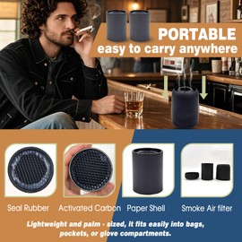 xcivi 4-Pack Replaceable Cartridge Compatible with Sploofy Personal Smoke Air Filter, to Trap Odor, HEPA & Carbon Filtration, Long Lasting Air Filter Cartridge Replacement Filter