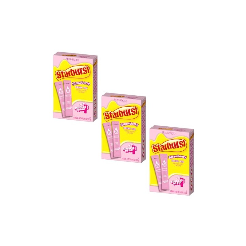 Starburst Singles To Go Powdered Drink Mix, All Pink Strawberry,