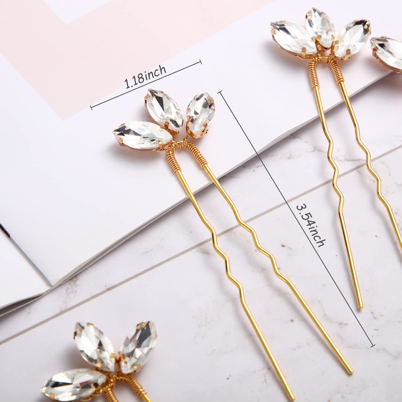 10 horquillas de cristal para novia, damas de honor y