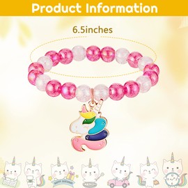 Hicarer 9 Pieces Colorful Unicorn Bracelet Girls Rainbow Unicorn Bracelets Unicorn Cute Beaded Jewelry Bracelet for Gift Goodie Bag Stuffers Birthday Party Favors Pretend Play (Elegant Style)