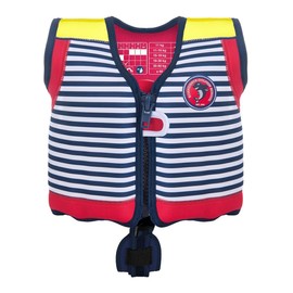 Konfidence Swim Jacket - Premium Swim Vest with Removeable Safety Strap for Kids| Adjustable Buoyancy | UKCA & CE Compliant | Swim School Approved (Hamptons Navy, S (15-19kgs))