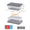 CBJAPAN Storage Container, Atomico Clear Lid Turns into Cutting Board