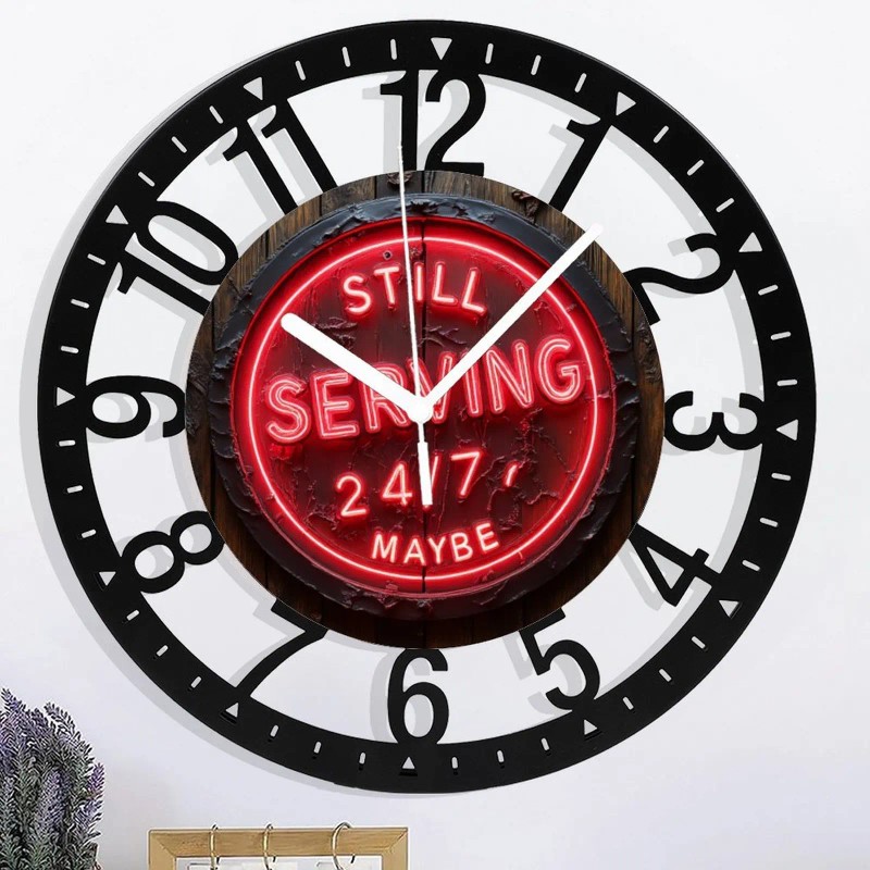 25cm Circular Iron Wall Clock with a Space Shuttlesheet size: