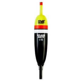 Thill Floats Splash Brite Lighted Bobber for Fishing - Center Slider Slip Float - Lights Up on Contact with Water, Medium, Yellow Red Black, One Size