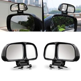 Blind Spot Mirrors, Double Vision Auxiliary Mirrors for Left & Right Mirror, Adjustable HD Glass for Maximum Safety and Eliminate Blind Spots - Universal Rear View Mirror Accessory (2 Pack)