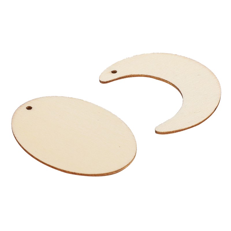 Wood Ornament Pieces Unfinished Wood Blank Earrings DIY Hand‑made Craft