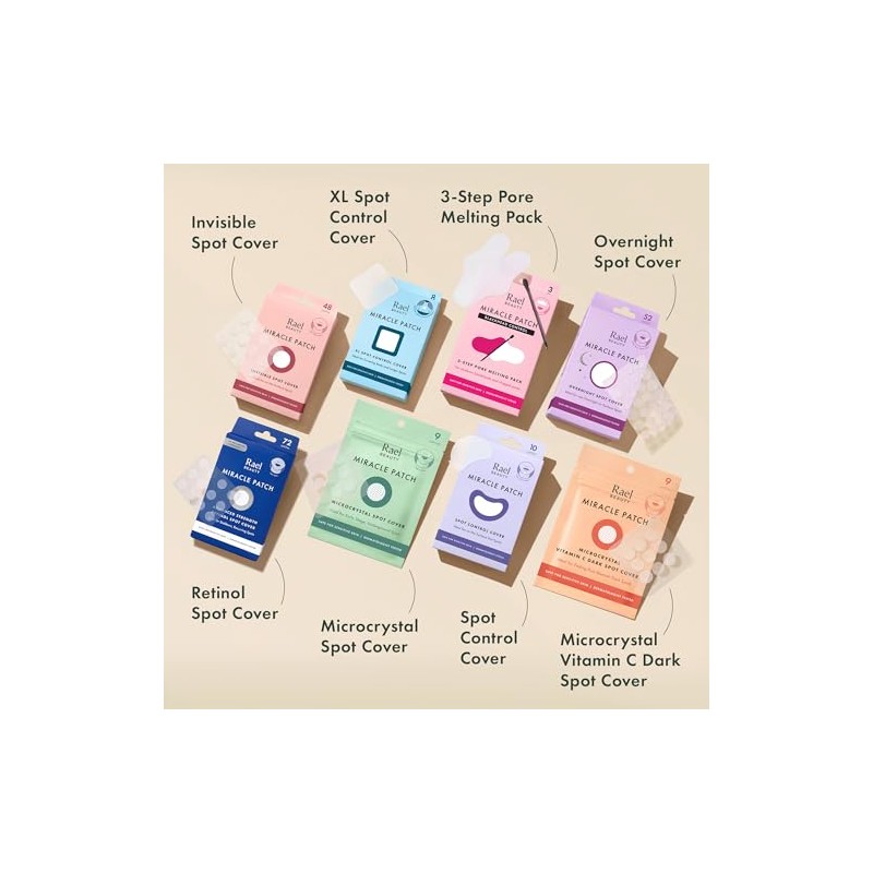 Rael- Parches para el acné, Miracle Microcrystal Spot Cover -