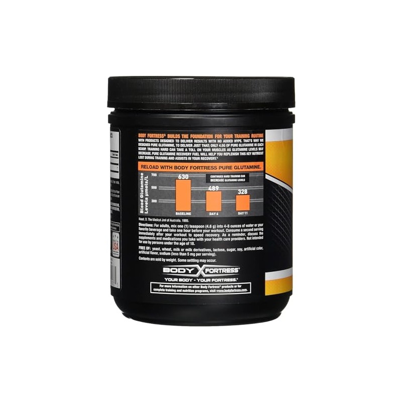 Body Fortress 100% Pure Glutamine Powder, 300g Jar (1ct), Nutrient