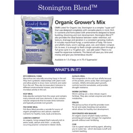 Coast of Maine CMSBO15 Stonington Blend Organic Growers Potting Soil Mix with All Natural Oceanic Ingredients for Planters and Pots, 1.5 Cubic Feet