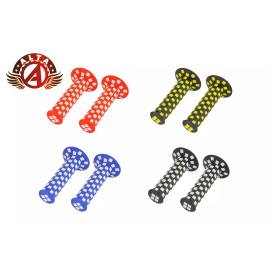 ALTA ORIGINAL BMX CHECKER STYLE (120MM LONG) BICYCLE BIKE HANDLEBAR GRIPS - Red/White