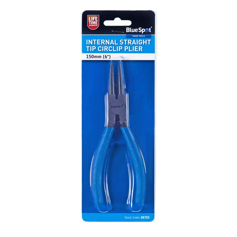 Blue Spot Tools 08703 Internal Straight Tip Circlip Plier, Blue,