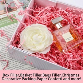 UoeRing Crinkle Cut Paper Shred Filler-4 OZ-Pink Shredded Paper for Gift Wrapping Baskets Bag Easter Grass Gift Boxes Filler