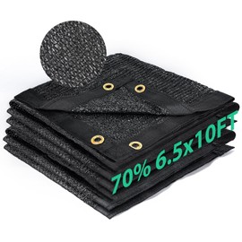 Kesfitt Garden 70% Shade Cloth, Resistant Sun Shade Net 6.5x10FT Mesh Tarp with HDPE Material and Reinforced Grommets Shade Trap for Greenhouse, Plant, Pergola, and Backyard Patio Sunshade