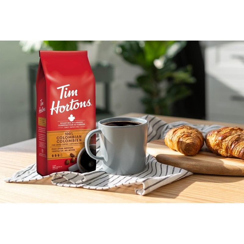 Tim Hortons 100% Colombian Dark Medium Roast Fine Grind Coffee