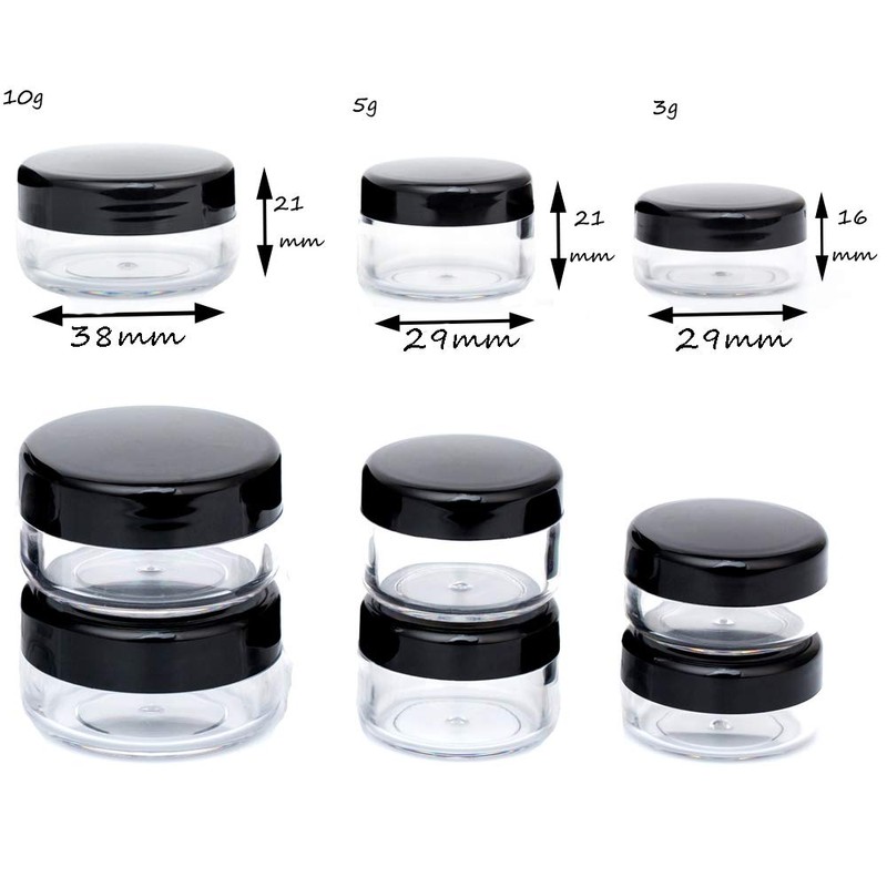 3 Gram Cosmetic Sample Jars with Lids 50pcs Empty Tiny
