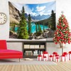 Wycian Wandteppich Natur Landschaft See, Wandbehang Bäume Wandteppiche Berge Wandtuch