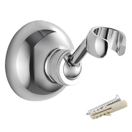 Shower Head Holder, Shower Holder Bracket，JYJLLM Shower Head Holder Suction Adjustable Cooper Shower Bracket Chrome PlatedHandheld Shower Wall Bracket for Standard Shower Hose