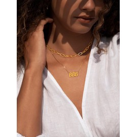 Paperclip Necklace Gold Angel Number 888 Choker Layering Necklaces for Women Gifts for Her