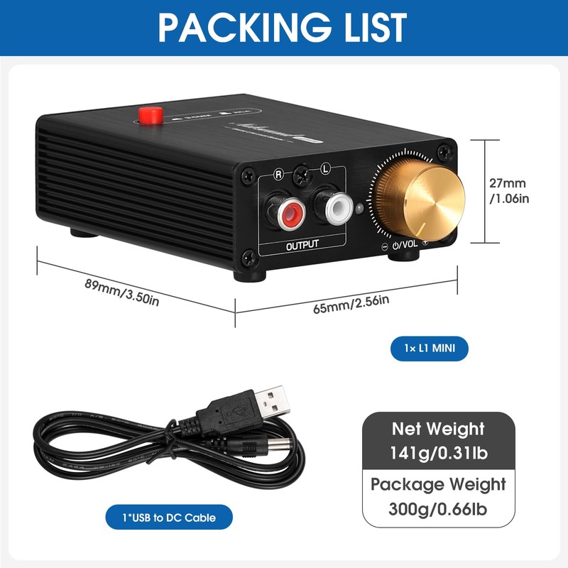 Douk Audio L1-MiINI Stereo Line Level Booster Amplifier Audio Preamp