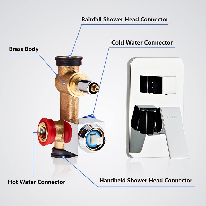 LCEVCGK Shower Head - Shower Faucet Set Square Shower Combo
